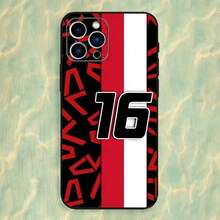 Funda de teléfono F1 C-Charles L-Leclerc-16 compatible con  16,15,14,13,12,11 Plus, Pro Max, XS, X, XR, SE, Mini, 8, 7, funda de silicona suave negra, funda compatible con  17, funda de  17 Pro, funda de  17 Pro Max - z6 - Ver 2