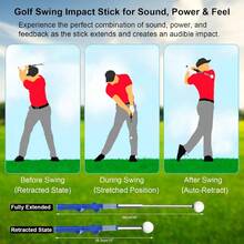 Training Aids, Grip Training Aid Swing Trainer With 1 Arm Posture Correction Band And 1 Telescopic Simulator, Practice Accessories Beginners And Pros - Màu xanh lam - Xem 5