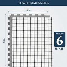 Juego de toallas de cocina y paños de cocina LANE LINEN - Paquete de 6 paños de cocina de algodón, 18"x 28", toallas suaves para la cocina, paños de té, toallas de cocina premium, toallas de limpieza de secado rápido - Negro - 06: Rojo - Ver 9