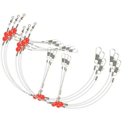 6 Pcs 2Arm Fishing Leaders With Swivels Stainless Steel And Nylon Wire Leaders For Saltwater And Freshwater Fishing