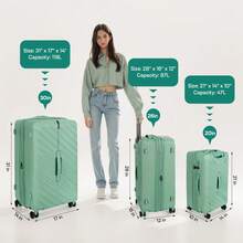 20"/26"/30" TSA Lock Luggege PP Suitcase Large Capacity Stylish Hardshell Expandable Luggege With Spinner Wheels For Long Trip,For College For School Travel Suitcase SuitcasesSuit Case Durable - 綠色 - 查看 9