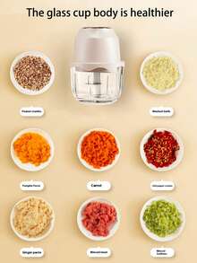 1pc 350ML Wireless Multifunctional Electric Food Processor, 40W Power, Silicone Gasket, Anti-Slip, Good Texture And Quality, Convenient. Home Food Processor, Cooking Assistant, Suitable For Baby Food Preparation And Cooking Ingredient Chopping