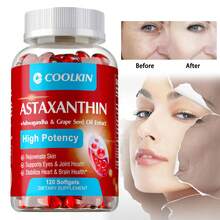 BUPORAI Cápsulas De Astaxantina: Reducen Las Líneas De Expresión, Antienvejecimiento, Tienen Actividad Antioxidante Y Son Beneficiosas Para La Piel Y La Salud Cardiovascular - 120 Unidades - 120 cápsulas - Ver 1