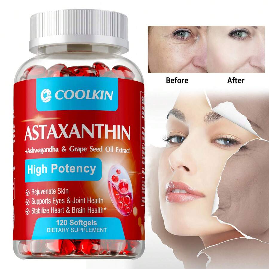 BUPORAI Cápsulas De Astaxantina: Reducen Las Líneas De Expresión, Antienvejecimiento, Tienen Actividad Antioxidante Y Son Beneficiosas Para La Piel Y La Salud Cardiovascular - 120 Unidades - 120 cápsulas - Ver 1