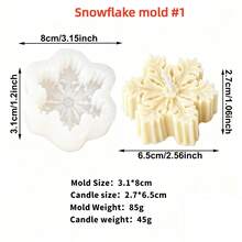 Molde de silicona con diseño de copos de nieve navideños para hacer velas, jabón artesanal, aromaterapia, yeso y resina. Kit de elaboración de velas para decoración del hogar y regalos