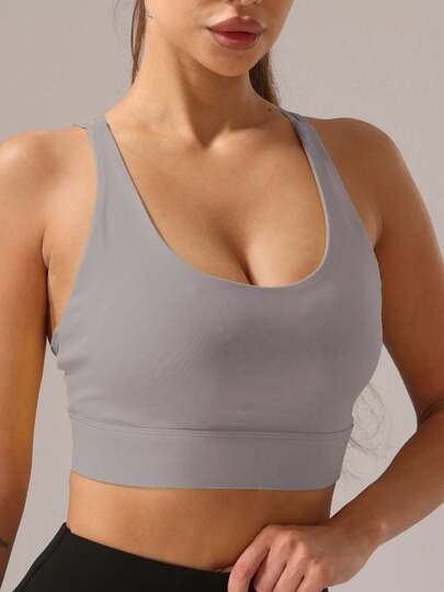 1pc Elastic Sports Yoga Bra, Fitness Outdoor Activities view 5