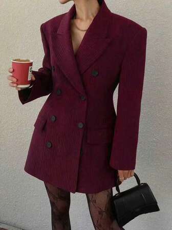 Women's Elegant Blazer Jacket, Suitable For Business Casual Commuting, Daily Office Wear, Sexy Dress Up For Dating, Holiday, Party, Street Wear, Fall Women Clothes ,Christmas Outfits