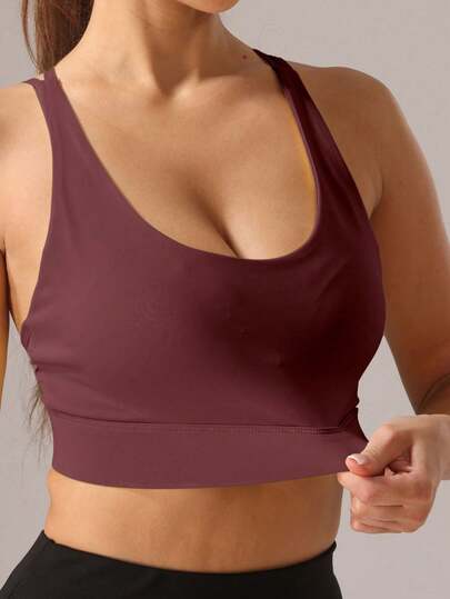 1pc Elastic Sports Yoga Bra, Fitness Outdoor Activities view 5