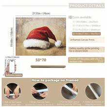 1 Stück, Leinwandkunst, gerahmte Weihnachtswanddekoration, Vintage Weihnachtsmannmütze Wandbehang, Vintage Ölgemälde des Weihnachtsmanns, Weihnachtsgeschenkbox, Winterlandschaft, Weihnachtsdekoration für Zuhause, Weihnachtsposter, Raumdekoration, Deko für Studentenwohnheim, Schlafzimmerdekoration, Wohnzimmerdekoration, Badezimmerdekoration, Küchendekoration, Bürodekoration, Weihnachtsgeschenke