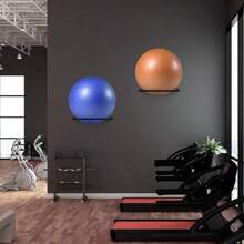 Large Stability Ball Wall RackYoga Ball Storage Rack, Yoga Studio And Home Or Commercial Gym Exercise Ball Equipment Organizer(Black) - Type1 - 查看 3