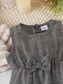 2pcs Baby Girls Elegant Beige Furry Jacket + Dress Set, Autumn/Winter