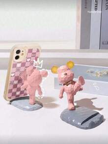 1个可爱卡通熊造型手机/平板电脑支架，兼容智能手机和平板电脑，适用于办公桌、床头柜、客厅、书房、卧室，也是开学季的理想礼物。 - 彩色 - 查看 6