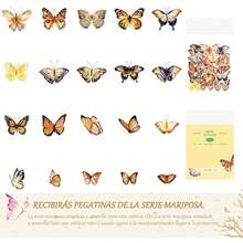 Pegatinas de naturaleza vintage HASAKI, 120 piezas hermosas calcomanías decorativas Mariposas, papelería estévintage, pegatinas estéticas para álbumes de recortes, cuadernos, pieles de computadora, álbumes de fotos - 1 - Ver 2