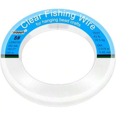 Clear Fishing Wire755FT Monofilament Fishing Line Clear String For Hanging Strong Wire Invisible Nylon Thread For Hanging Balloon Garland Picture Crafts Decorations Suitable For Beading Sewing