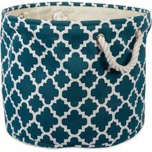 Contenedor de poliéster DII con asas, caja de almacenamiento de rejilla, grande y redonda, rosa - Verde azulado - Ver 10