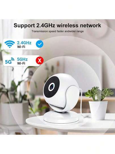 1pc Intelligent Mini Ultra HD 1080P Camera Supports 2.4G WIFI Connection, Panoramic Tilt Functions, Infrared Night Vision, Two Way Voice Intercom Automatic Tracking Which Is Very Office Home Security Monitoring The Elderly/Teenagers/Pets. view 4