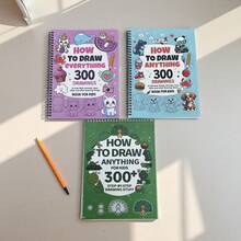 How To Draw Anything: 300 Drawings Of Adorable Things, Animals, Food, Gifts | Book For Kids,Back To School,School Supplies - Blue - View 11