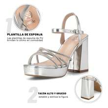 WEIDE Women Heeled Sandals - Silver - View 7