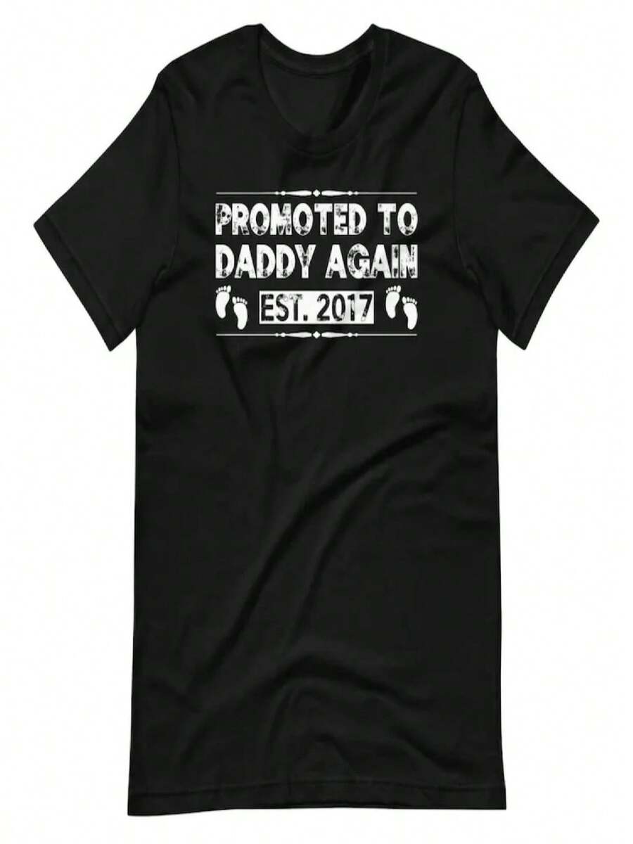 Promoted Dad 2017 Shirt - Black - View 1