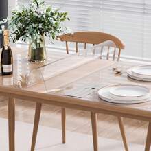 Plastic Tablecloth, 14 X 24 Inches, 1.5 Mm Thick, Transparent Table Protector, Rectangular PVC Desk Pad, Waterproof And Easy-Clean Desk Mat, Table Cover, For Office, Dresser, Dining Room Table, Nightstand - 14x24 Zoll 1,5 mm - 查看 9