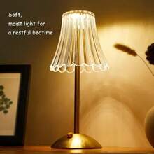 1pc Modern LED Crystal Desk Lamp With Touch Control, 3-Color Dimmable Nightlight, USB Charging, Eye-Caring Lamp, Suitable For Home Decor, Office, Camping, Party Decoration, Exquisite Gift Lamp - Three-color Charging Model - View 8