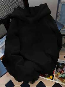 Sudadera con capucha y bolsillo, estampado Cerezas moño Hoodie mujer - Negro - Ver 2