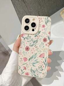 1pc Perforated Ditsy Floral Painted Thick Anti-Drop Phone Case Cover Compatible With IPhone 16/11/16pro/16plus/16promax/16e/15Promax/13/14/12/XS/XR/7G/8P, Galaxy 11/12Pro/12/12X/13Pro/14Pro/15Pro/, 10/9/Note9/12c/Note11pro/Note8Pro - 款式3(1pc) - 查看 5