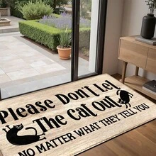 1pc Cute Cat Pattern Printed Rug, Faux Wool Mat - Highly Absorbent, Easy To Clean, Suitable For Home Decor, Farmhouse, Entryway, Indoor, Room, Kitchen, Dining Room, Small Office/Home Office, Sink, Laundry Room, Doormat, Kitchen Mat, Non-Slip Mat