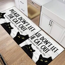 1pc Cute Cat Pattern Printed Rug, Faux Wool Mat - Highly Absorbent, Easy To Clean, Suitable For Home Decor, Farmhouse, Entryway, Indoor, Room, Kitchen, Dining Room, Small Office/Home Office, Sink, Laundry Room, Doormat, Kitchen Mat, Non-Slip Mat