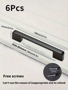 1/6 Stück schwarze Aluminium-Legierung Küchenschrank Griffe, Kommode Schubladengriffe, Schranktür Knöpfe, Möbelgriff Hardware