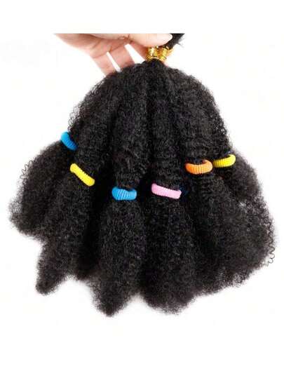 8/12inch Soft Kinky Marley Braiding Hair Spring Afro Twist Crochet Black Hair Synthetic Marley Twist Braiding Hair Bulk Crochet Braiding Hair Extensions Short Twist Hair Marely Braid For African Women New Year