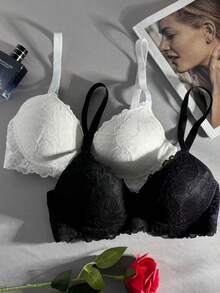 2 piezas Sujetadores sexys para mujeres, lencería elástica versátil y casual con encanto maduro, camiseta sexy sin espalda que levanta y evita el flacidez