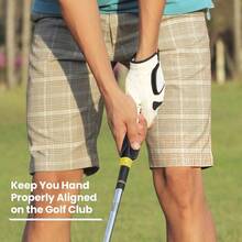 Clip - On Grip Trainer, Swing Training Aid Improving Proper Hand Positioning - 黑色+黃色 - 查看 8