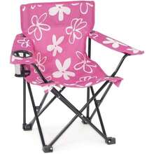 - Silla plegable para nios, color rosa y blanco, para playa, otoo, campamento, con cerradura de , funda de transporte y portavasos flores, para nias pequeas, interior y - Rosado/Blanco - Ver 2