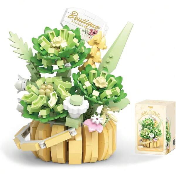 MMSZHL Bloques de Construcción de Ramo de Flores, 524 Pcs Bloques de Construcción de Flores Artificiales, Juego de Ramo de Flores, Bloques de Construcción Flores Artificiales Decoracion