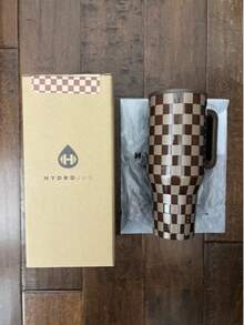 Traveler 32 Oz/40 Oz Water Bottle With Handle & Flip Straw - Fits In Cup Holder, Leak Resistant Tumbler-Reusable Insulated Stainless Steel & Rubber Base - Gifts For Women & Men, - AUTUMN CHECKERS - 查看 13
