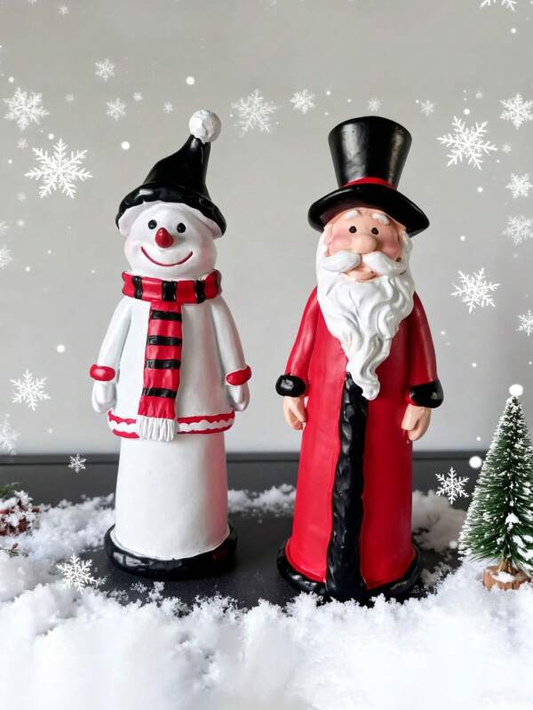 1 قطعة زخرفة راتنجية مبتكرة لرجل عجوز وتمثال رجل الثلج، ديكور والميلاد، تمثال زخرفي، رجل ثلج يرتدي وشاح، تمثال رجل عجوز مرتدي، ديكور احتفالي، ديكور منزلي لغرفة المعيشة والنوم والمكتب والرف، هدية مثالية للأصدقاء في ديكورات الشتاء والميلاد