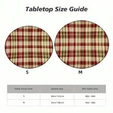1/36 pièces Nappe de table de Noël à carreaux rouges et noirs, housse de table ronde en mélange de polyester à ajustement élastique pour une utilisation intérieure/extérieure, décoration hivernale toutes saisons (Noël, Thanksgiving, Nouvel An), décoration de fête facile à nettoyer et durable, décoration de table festive, décoration saisonnière pour la maison, motif flocon de neige, installation de repas en extérieur, nappe pour table à manger