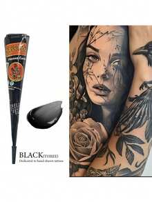 1/3Pcs Henna Tattoo Paste | 9 Colors Available (Including Brown/Black/Red & More) | Special For Temporary Tattoos | Semi-Permanent & Waterproof Formula | Long-Lasting, No Fading | Easy To Use With Stencils | Beginner-Friendly | Suitable For Body Painting & Art Tattoos | Skin-Friendly | Rich Pigmentation | Create Unique Temporary Tattoos - 彩色 - 查看 2