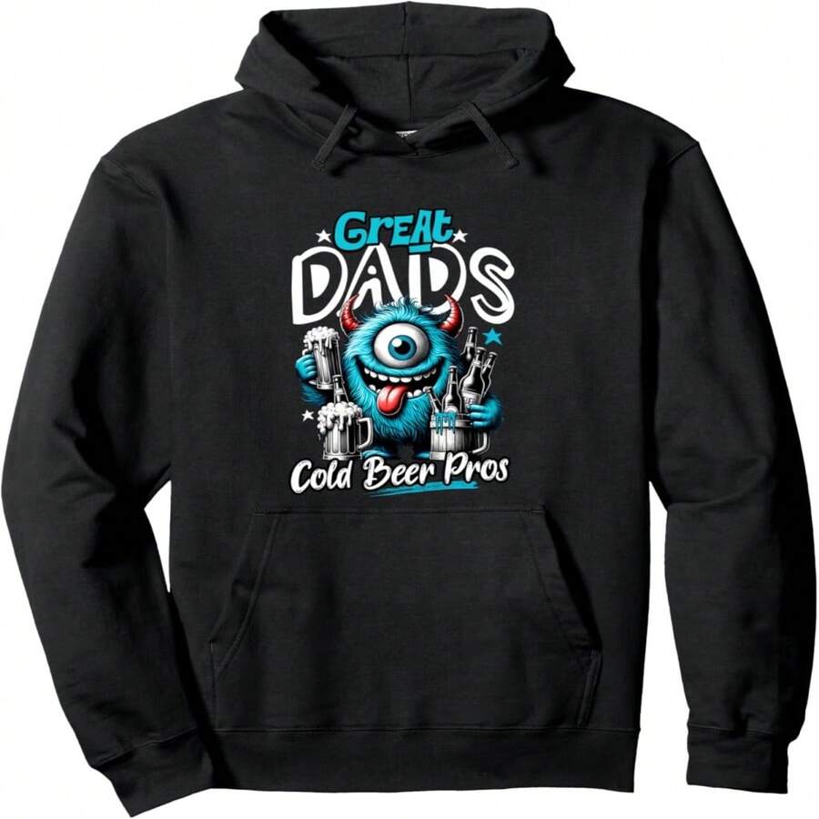 Funny Monster Dad, Cold Beer Pro Griller King Pullover Hoodie - Black 23 - View 1