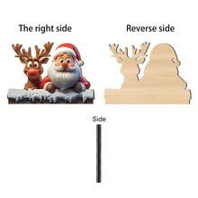 1 pieza, Decoración de pared y valla de estilo rural de madera con Papá Noel, muñeco de nieve y reno, decoración de patio navideño, madera, decoración de pared y valla de jardín interior/exterior, sin electricidad requerida, fácil de instalar (con tornillos), regalo navideño para amigos, decoración navideña, 2D
