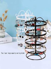 精美金属可拆卸旋转耳环展示架，旋转存取方便的储物展示塔，美容院装饰品，化妆台储物架，家居装饰品，万圣节，圣诞节礼物，情人节礼物