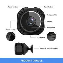 1 Stück Mini Sicherheitskamera, kabellose WLAN versteckte Spionagekamera für Heim- und Büroüberwachung, Nachtsicht Bewegungserkennung kleine Nanny-Kamera