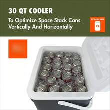 Quart Hard Side Cooler, 42-Can Capacity, Gray - Single - View 7