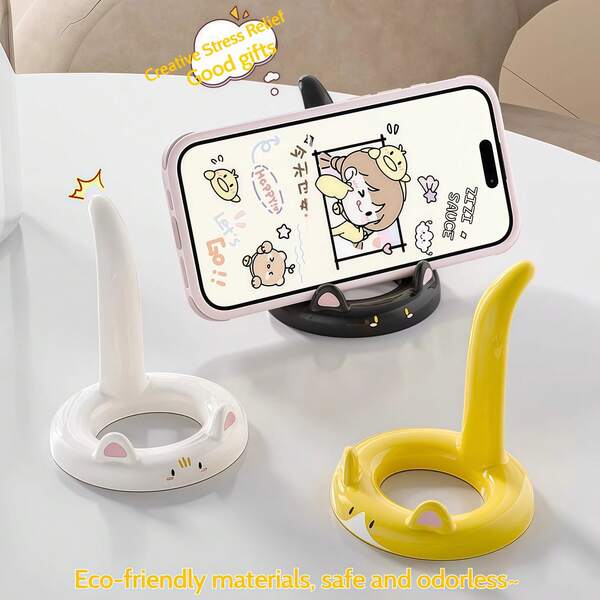 1-Piece Simple Phone Stand In Multiple Colors, Perfect For Watching TV Shows, Reading, And Freeing Your Hands. Perfect For Desktop Phone Accessories, School Supplies, And Stationary Use.