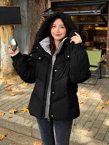 女士休闲连帽宽松加厚冬季外套