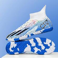 Zapatos de fútbol para hombres, Tacos de fútbol de caña alta, Zapatos de fútbol profesionales y transpirables para exteriores, Clavos para jóvenes y niños, Zapatos de fútbol unisex