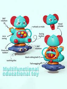 1 Peça Brinquedo Interativo Multifuncional para Bebês, Padrão Fofo de Elefante, Conjunto de Combinação, Apito, Goma Macia, Brinquedo de Quebra-Cabeça para Crianças, Brinquedo de Acalmar o Sono da Educação Precoce, Interação Pais-Filhos, Geração de Música, Treinamento de Audição, Festas, Aniversários, Presentes de Festa, Interação de Crianças, Montessori, É um Conjunto de Brinquedos Muito Divertido e Perfeito para Meninos e Meninas em Idade Pré-Escolar