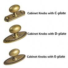 2/6 件装古董椭圆形橱柜把手，带背板，锌合金 1.4 英寸直径抽屉把手 - 銅色 - 查看 12