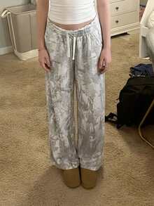 Y2k Camouflage Print Elastic Drawstring Waist Long Pants Streetwear All Match Low Waist Trousers For Women Casual Straight Wide Leg Pants - Multicolor - View 7